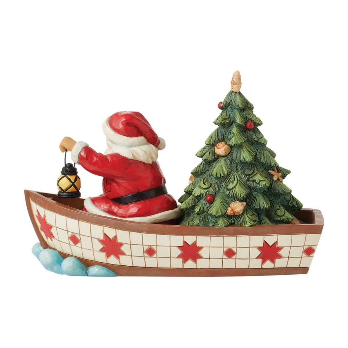 Heartwood Creek By Jim Shore Santa In Boat With Tree Figurine