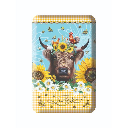 Lisa Pollock Small Jewellery Case With Gold Foiling Sunny Country Cow