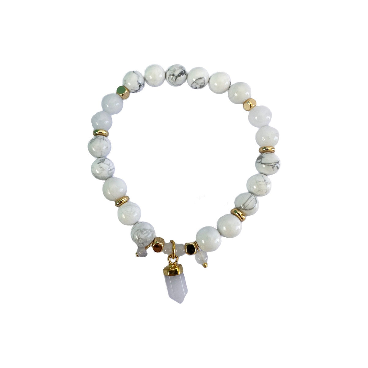 Lisa Pollock Crystal Point Bracelet In Case Howlite