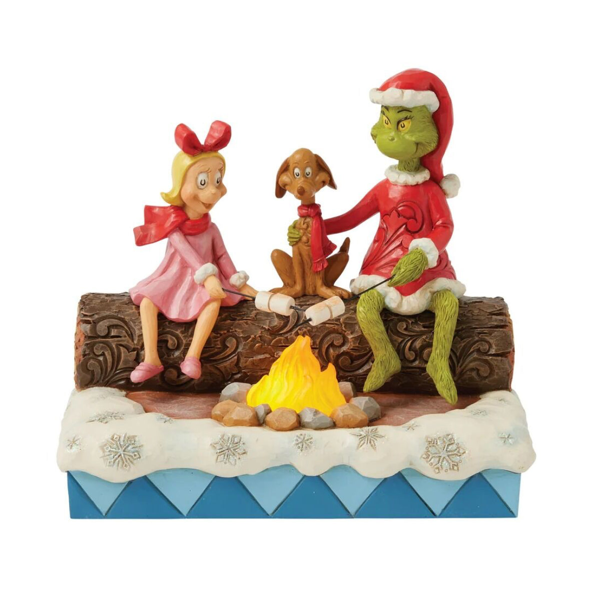 THE GRINCH BY JIM SHORE GRINCH, MAX, CINDY ROASTING AROUND CAMPFIRE