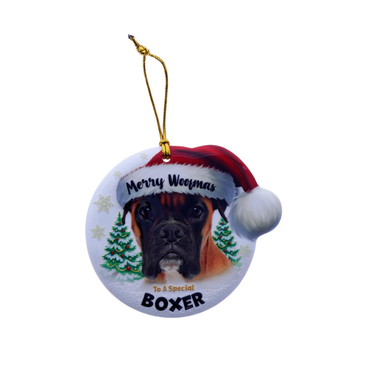 Christmas Sentiment Ceramic Plaque Dog Boxer
