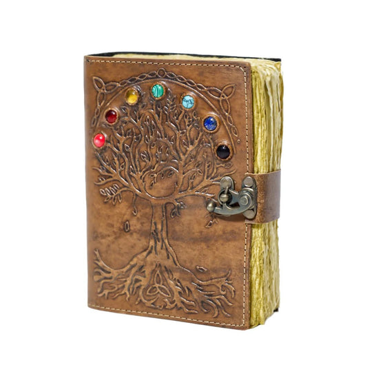 Leather Journal Parchment Style Paper Tree Of Stones