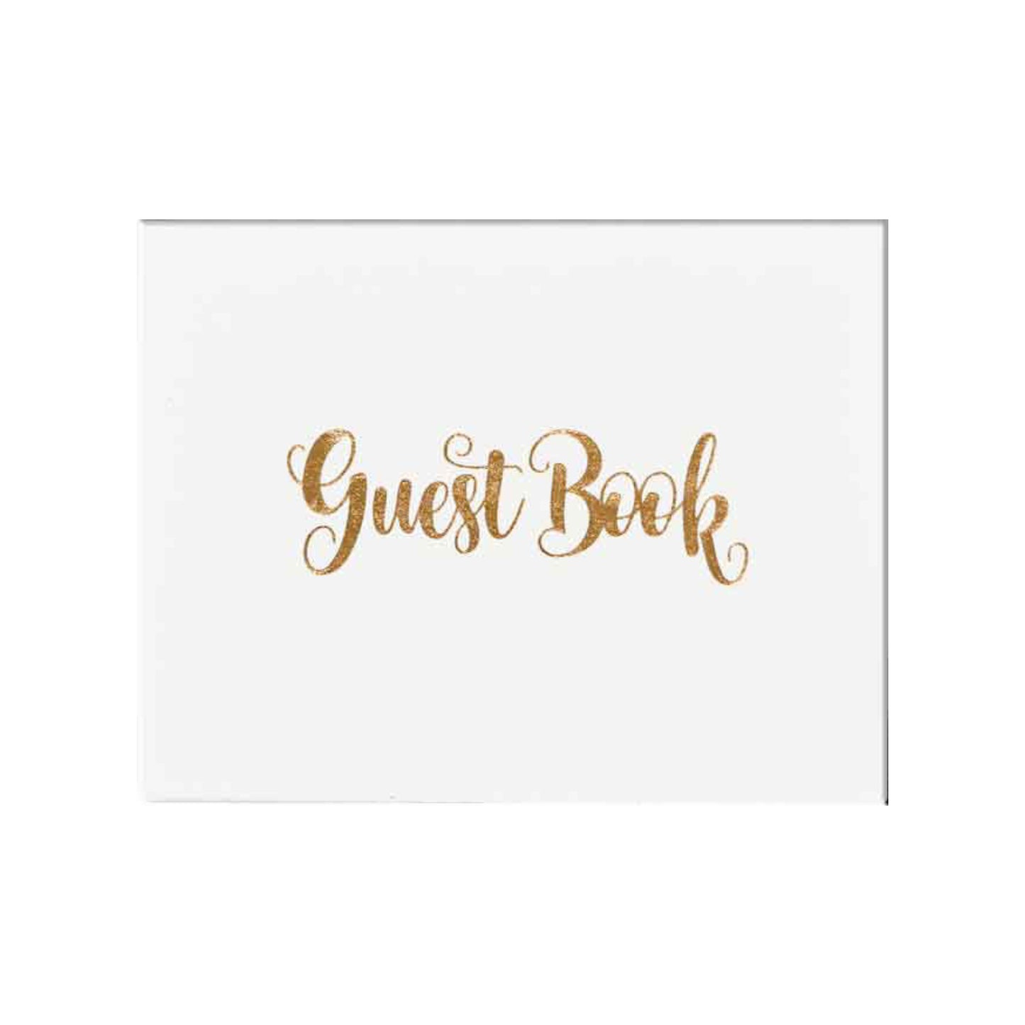 GUEST BOOK WHITE WITH ROSE GOLD TEXT