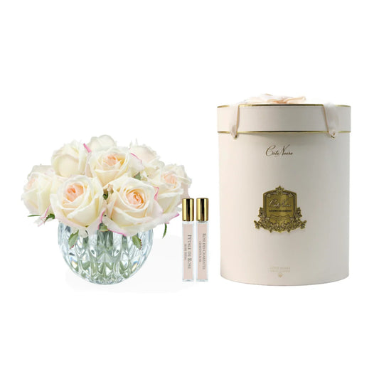 Cote Noire Luxury Round 13 Rose Bud Bouquet Pink Blush