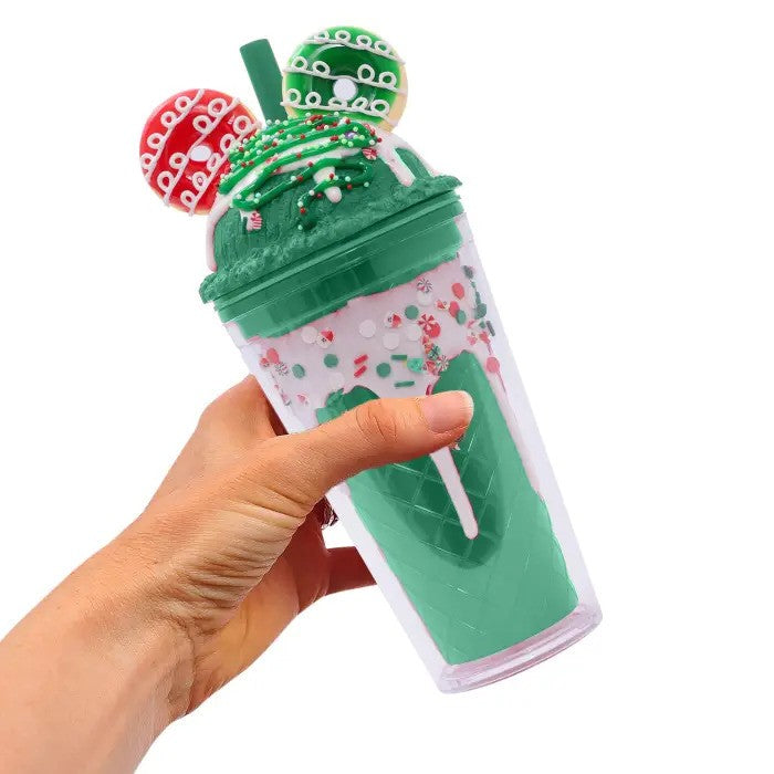 Christmas Sorbet Sipper Cup Donut Green