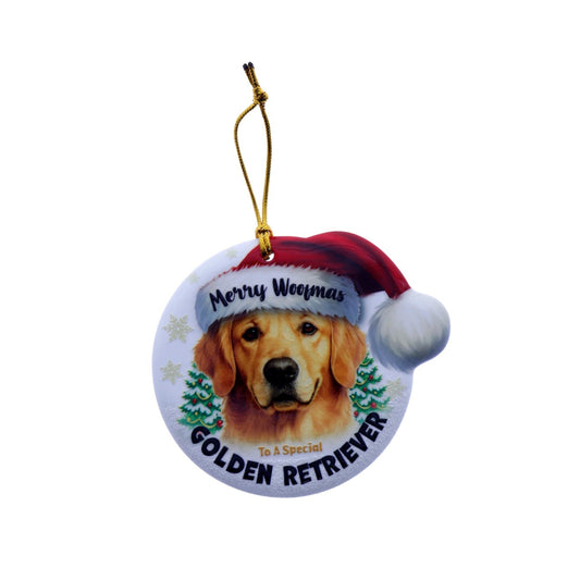 Christmas Sentiment Ceramic Plaque Dog Golden Retriever