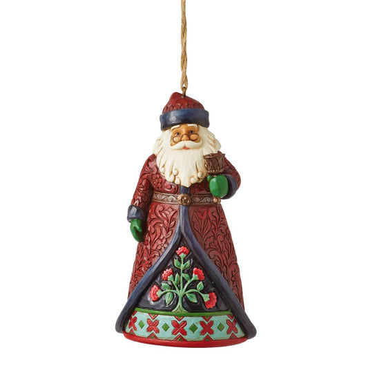 HEARTWOOD CREEK HANGING ORNAMENT SANTA WITH BELL