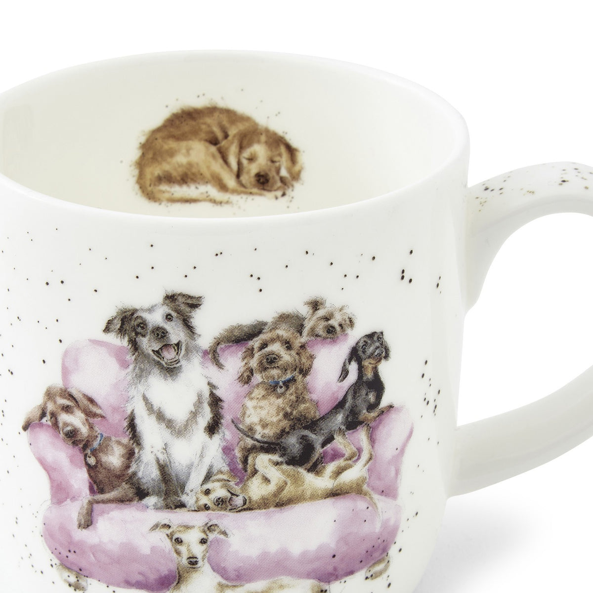 ROYAL WORCESTER WRENDALE MUG DOGS 'MOVIE NIGHT'