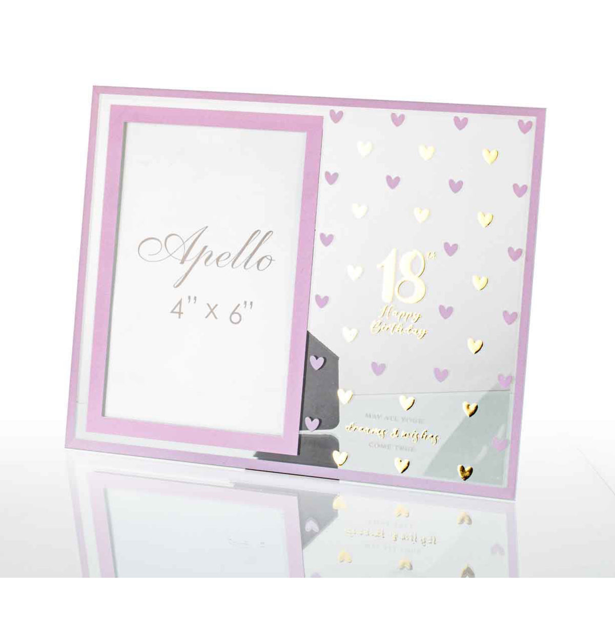Birthday Photo Frame Glass Sweet Hearts 18th