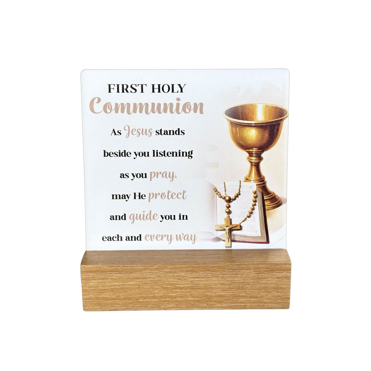 Verse Plaque Fleur Series First Holy Communion