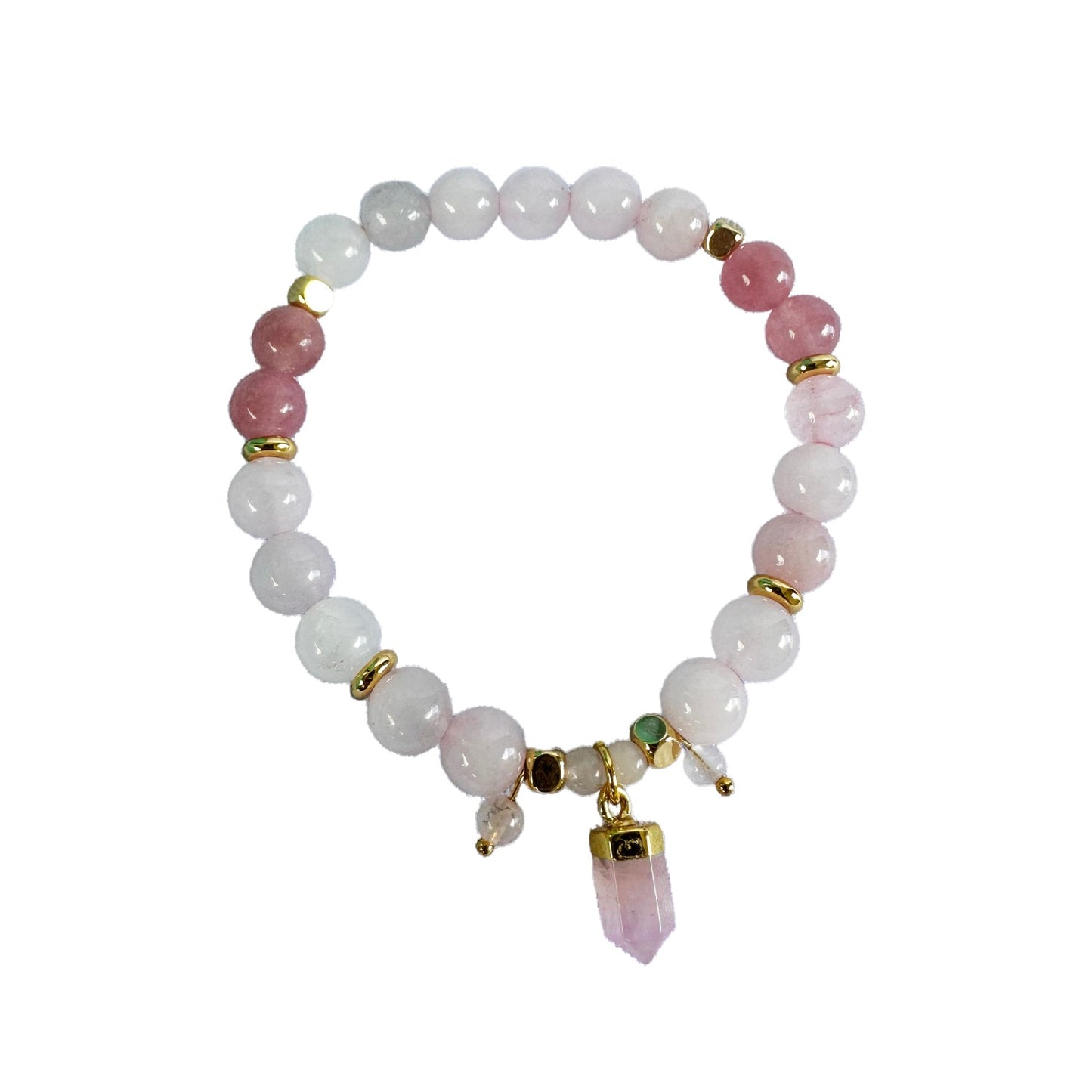 Lisa Pollock Crystal Point Bracelet In Case Rose Quartz