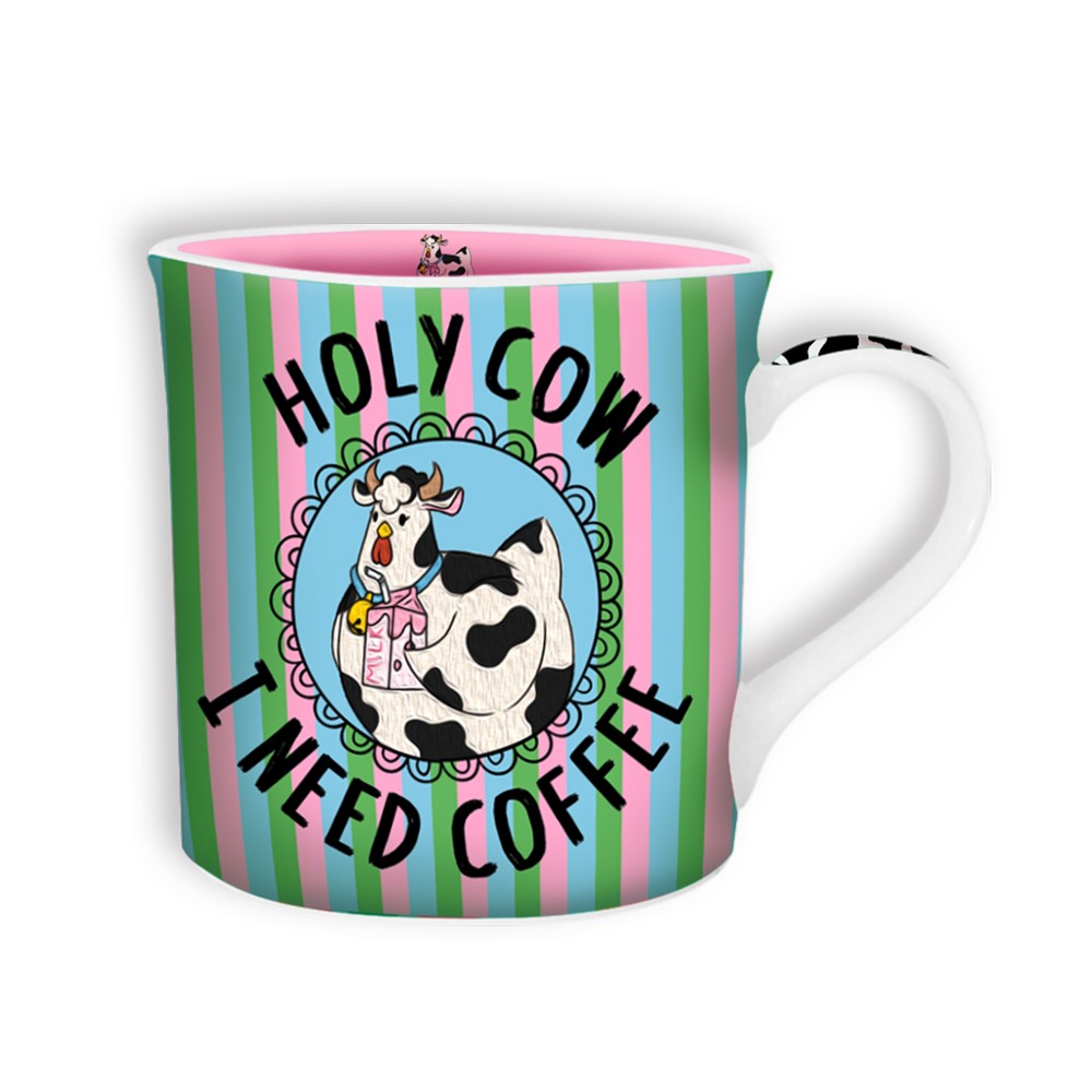 Mug Brew Me Up Chickcow "Holy Cow I Need A Coffee"