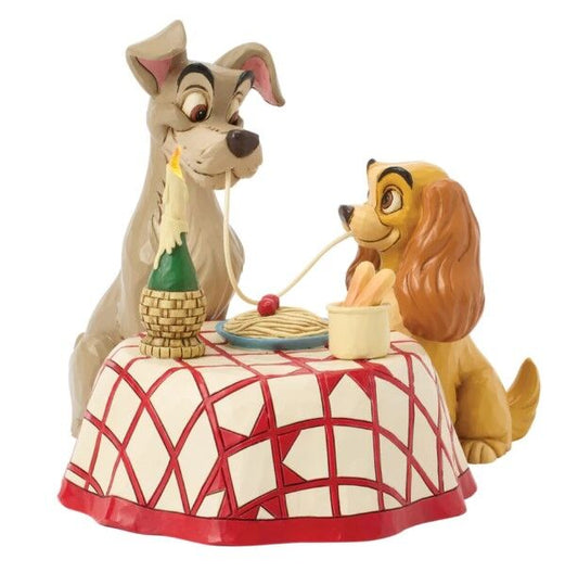 DISNEY TRADITIONS BY JIM SHORE LADY & THE TRAMP SPAGHETTI SCENE