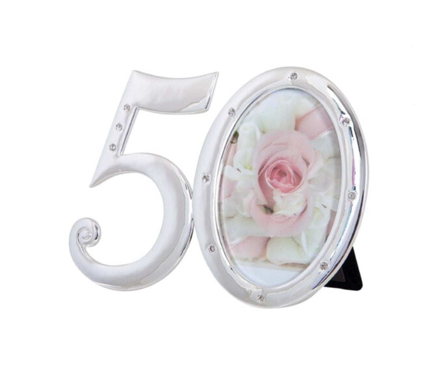 PHOTO FRAME NUMBER 50 WITH DIAMANTES FOR BIRTHDAY OR ANNIVERSARY