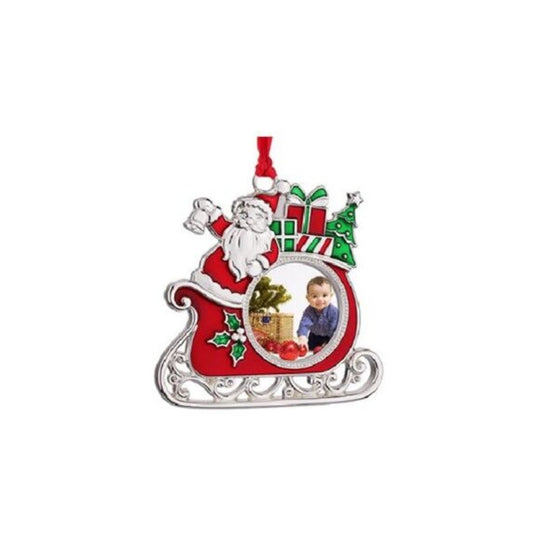 Whitehill Christmas Hanging Ornament Santa In Sleigh Photo Frame