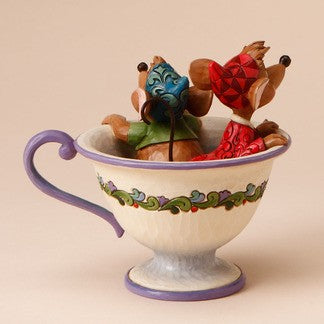 DISNEY TRADITIONS BY JIM SHORE JAQ & GUS IN TEACUP 11CM