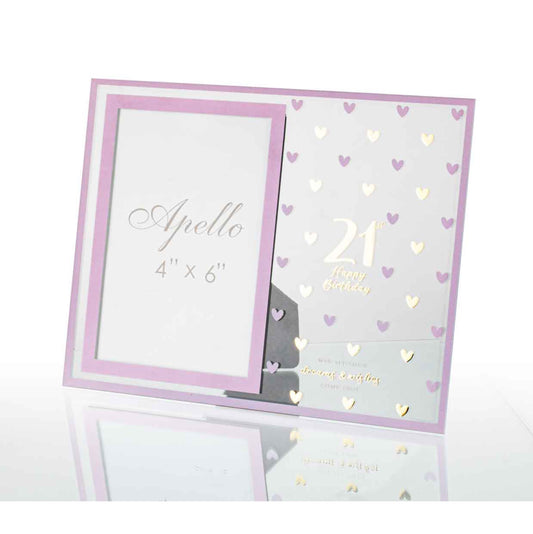 Birthday Photo Frame Glass Sweet Hearts 21st