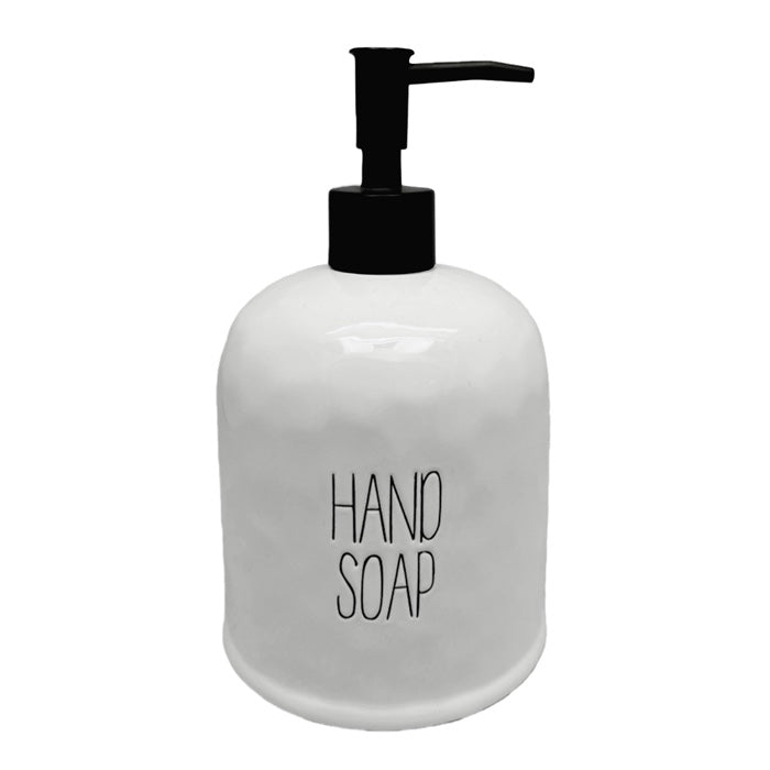 Ceramic Soap Dispenser White Spade Design