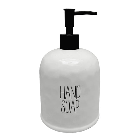 Ceramic Soap Dispenser White Spade Design