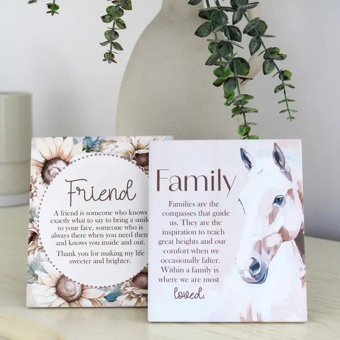 Saddle & Bloom Verse Plaque Family