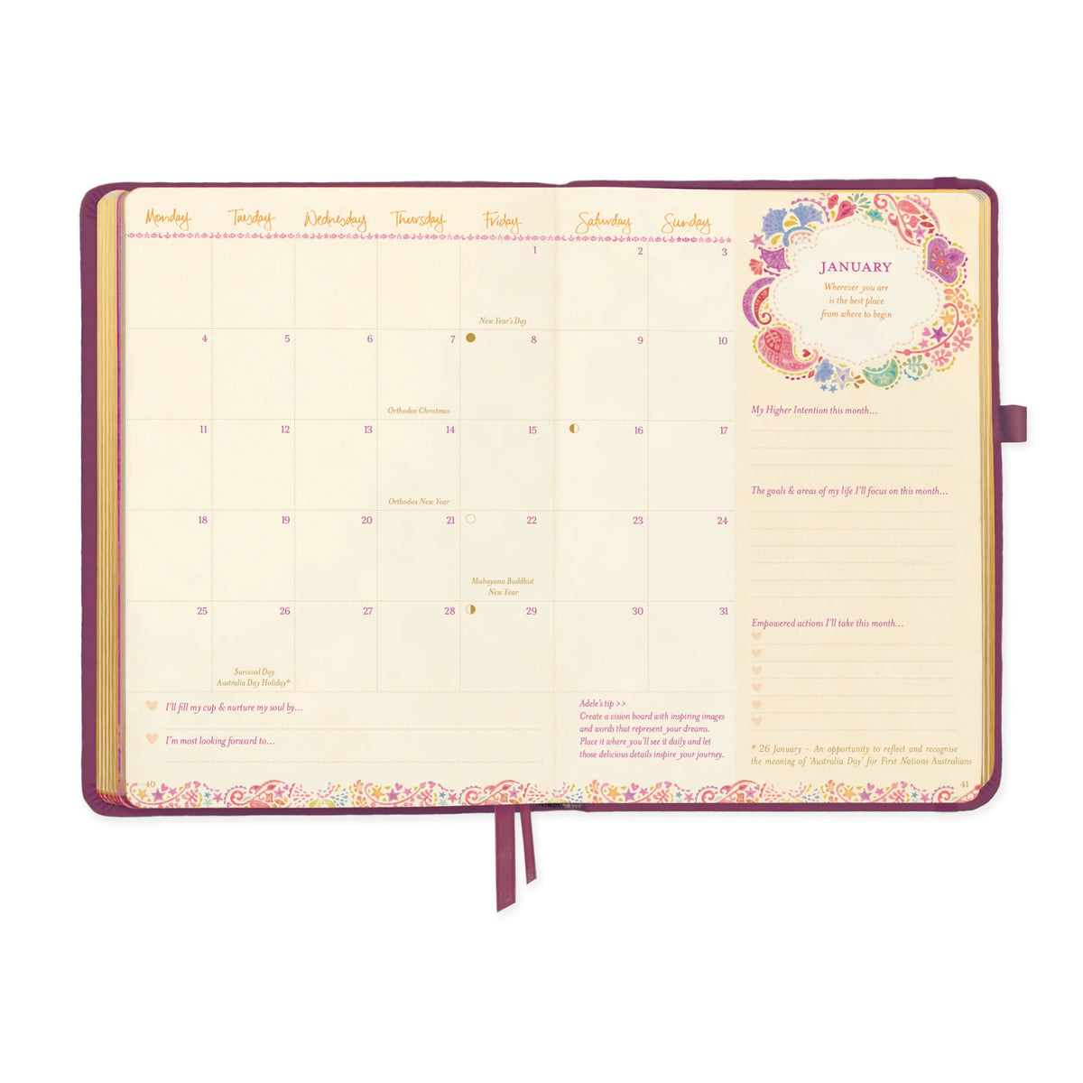 Intrinsic 2027 Diary Planner The Year To Dream Boldly - Burgundy