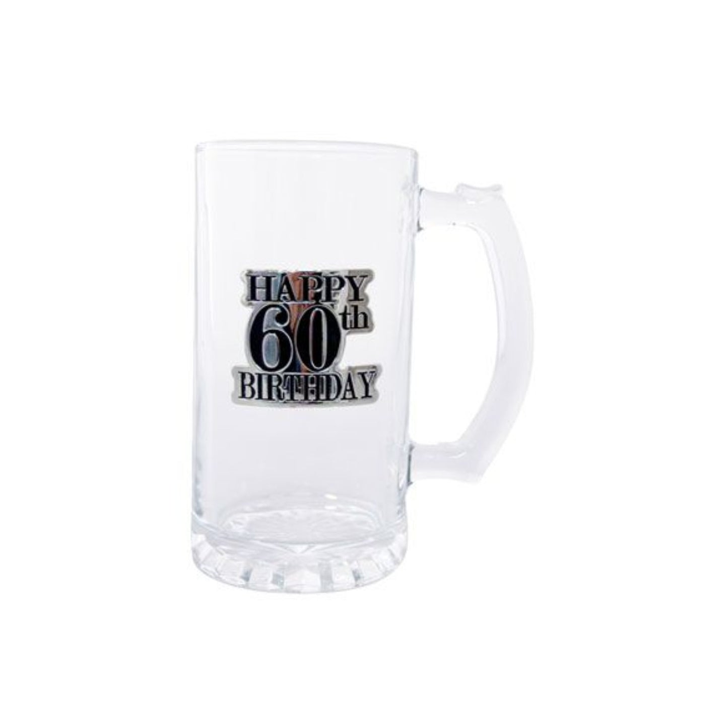 Birthday Beer Stein With Black & Silver Badge 60th