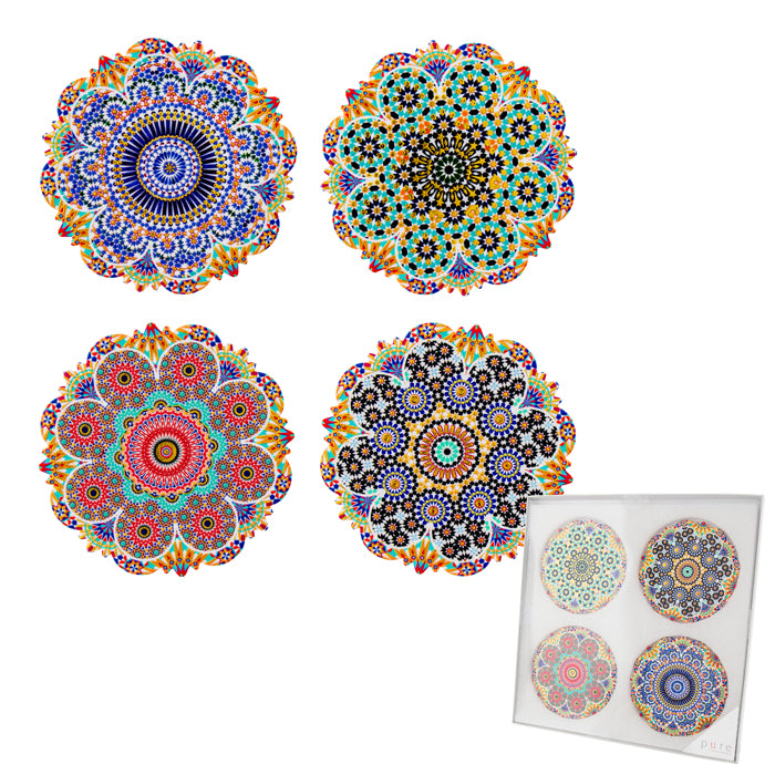 CERAMIC COASTERS SUN SHAPE SET OF 4 HEPBURN
