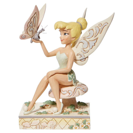 DISNEY TRADITIONS BY JIM SHORE TINKER BELL WHITE WOODLAND 15CM