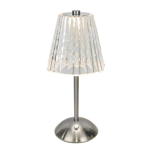 Tiffany LED USB Clear Silver Lamp
