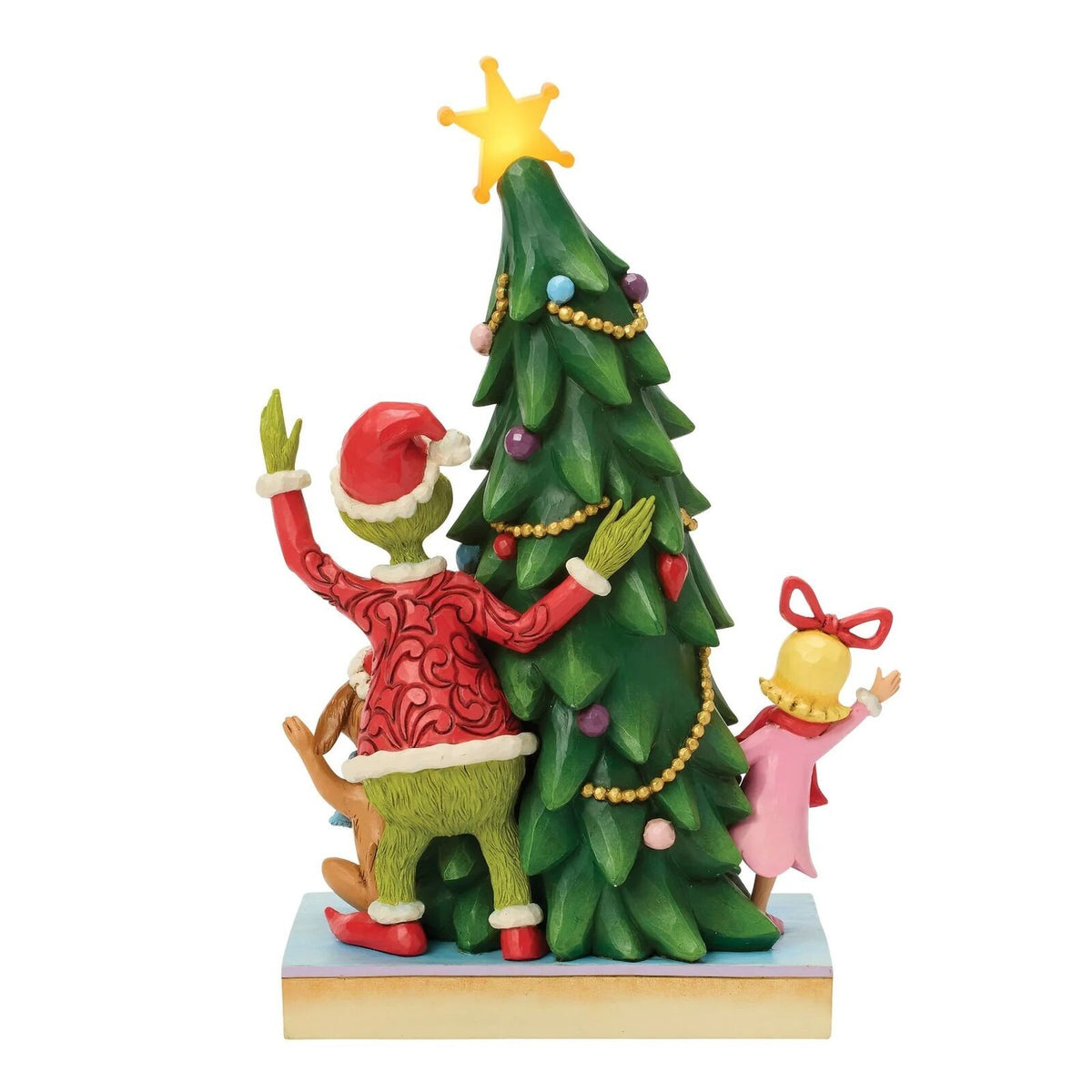 The Grinch By Jim Shore Grinch, Cindy & Max With Christmas Tree Peeking