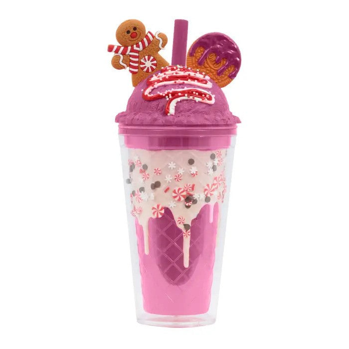 Christmas Sorbet Sipper Cup Gingerbread Pink