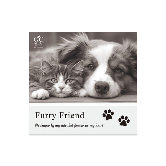 Memorial Pet Photo Frame On MDF Base Furry Friend