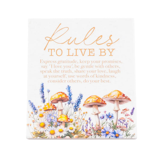Ceramic Verse Plaque Cottage Grove Rules