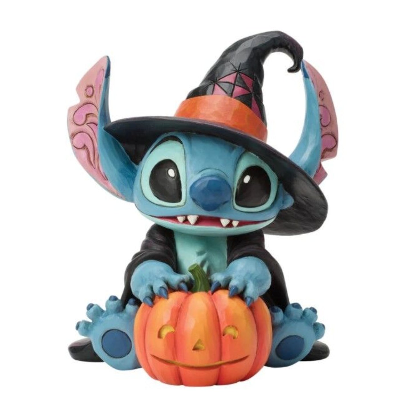DISNEY TRADITIONS BY JIM SHORE STITCH WITCH BY JACK-O-LANTERN