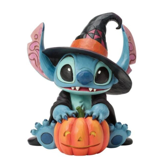 DISNEY TRADITIONS BY JIM SHORE STITCH WITCH BY JACK-O-LANTERN