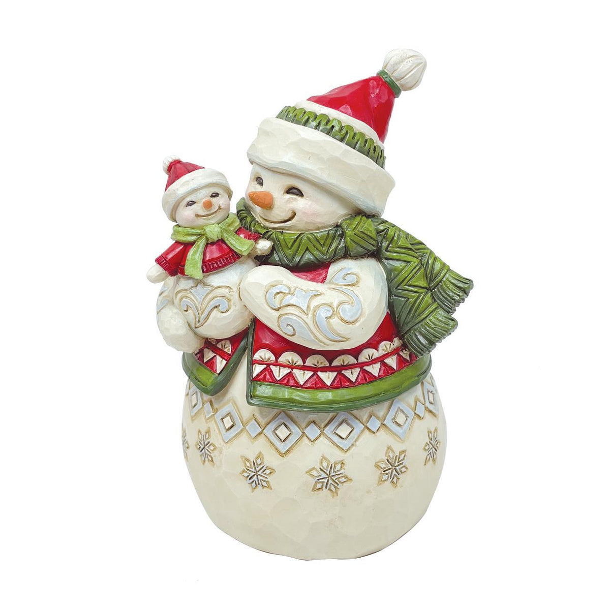 HEARTWOOD CREEK SNOWMAN WITH BABY 12CM