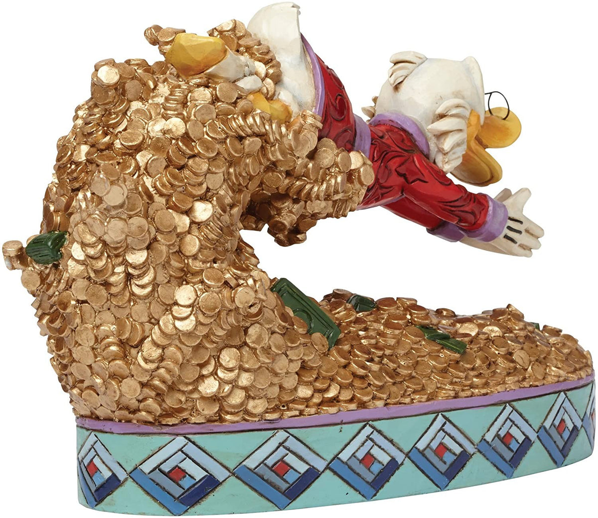 DISNEY TRADITIONS BY JIM SHORE SCROOGE DIVING INTO MONEY TREASURE DIVE 12.5CM