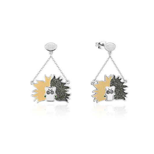DISNEY COUTURE KINGDOM 101 DALMATIONS CRUELLA DE VIL CRYSTAL DROP EARRINGS WHITE GOLD PLATED