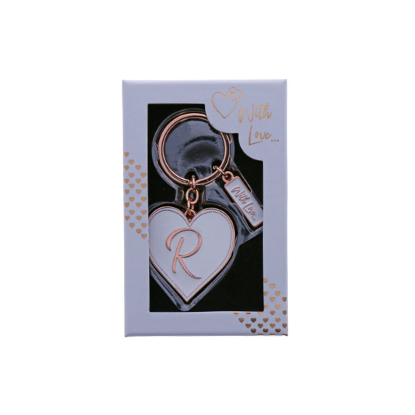 INITIAL KEYRING "R" IN ROSE GOLD