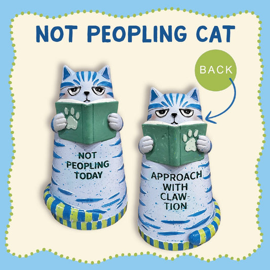 Resin Decor Cat In Gift Box Not Peopling Clawtion Design