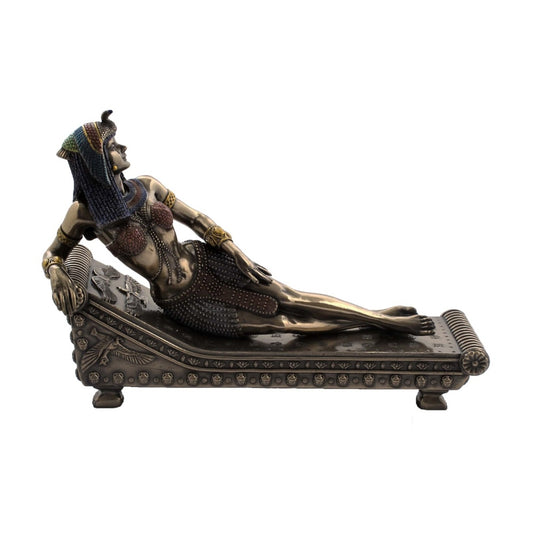 VERONESE DESIGNS BRONZE EGYPTIAN CLEOPATRA LYING IN BED