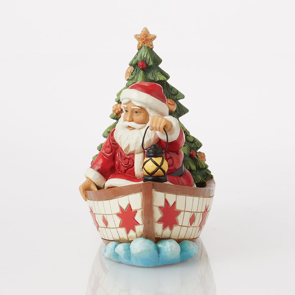 Heartwood Creek By Jim Shore Santa In Boat With Tree Figurine