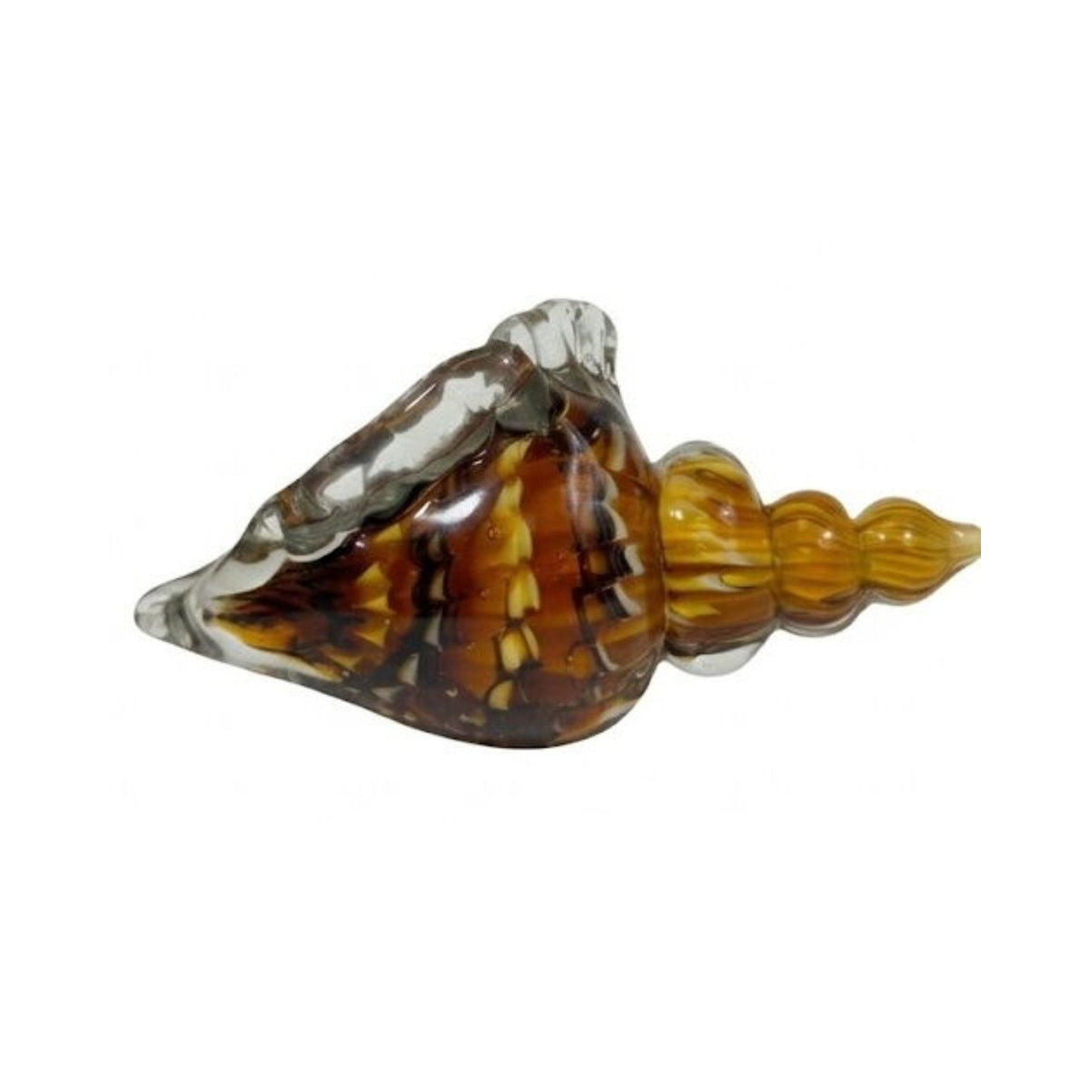 ZIBO ART GLASS AMBER SHELL
