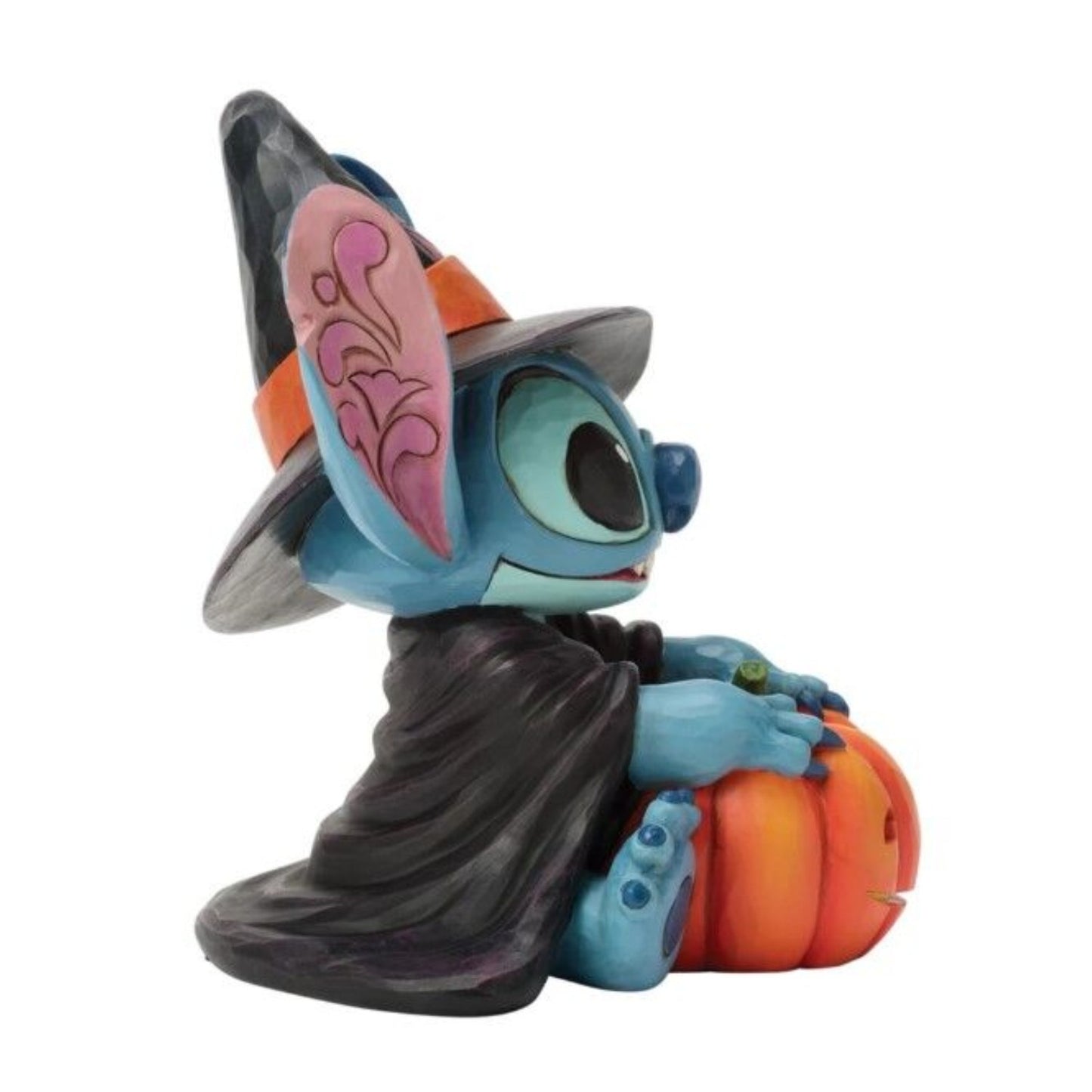 DISNEY TRADITIONS BY JIM SHORE STITCH WITCH BY JACK-O-LANTERN