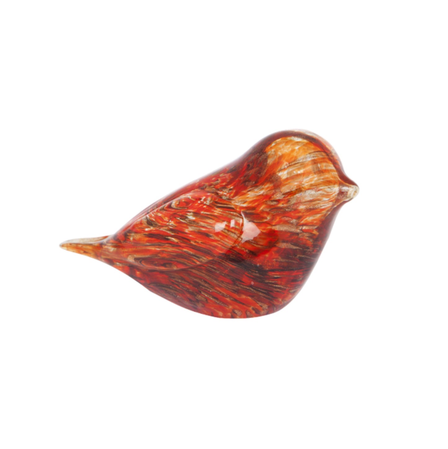 ZIBO ART GLASS BIRD ROBIN