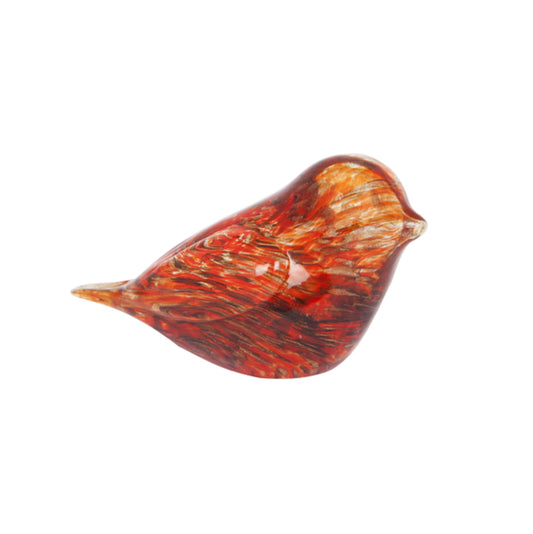 ZIBO ART GLASS BIRD ROBIN