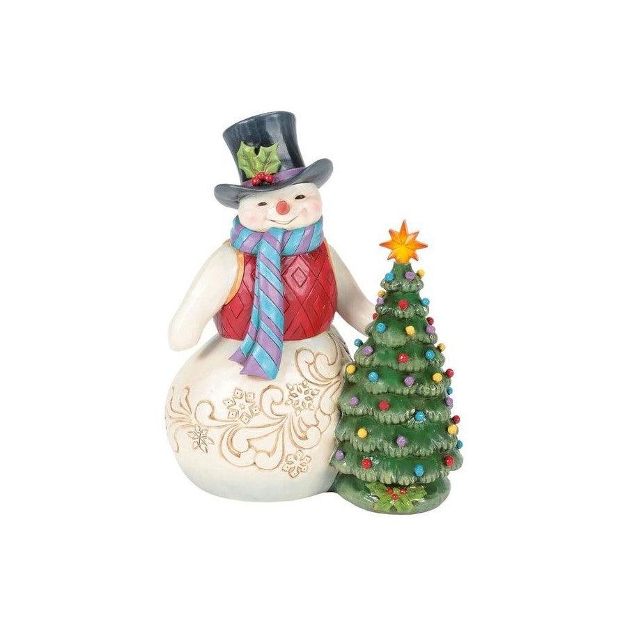 Heartwood Creek By Jim Shore Snowman With LED Tree Figurine