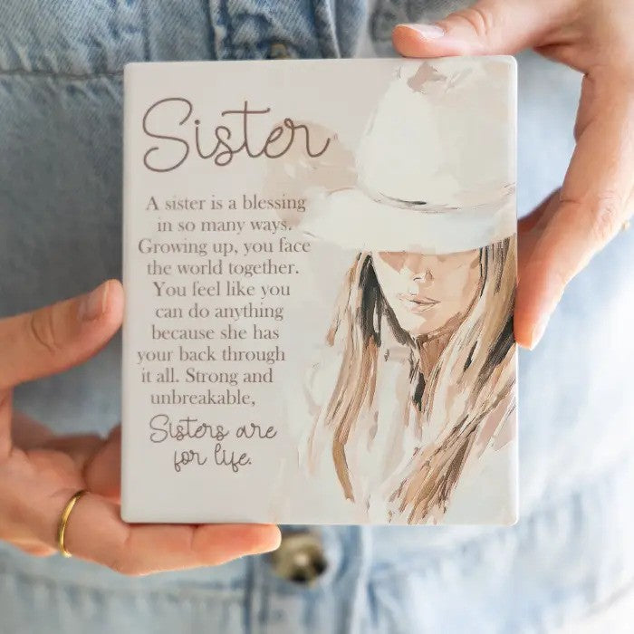 Saddle & Bloom Verse Plaque Sister