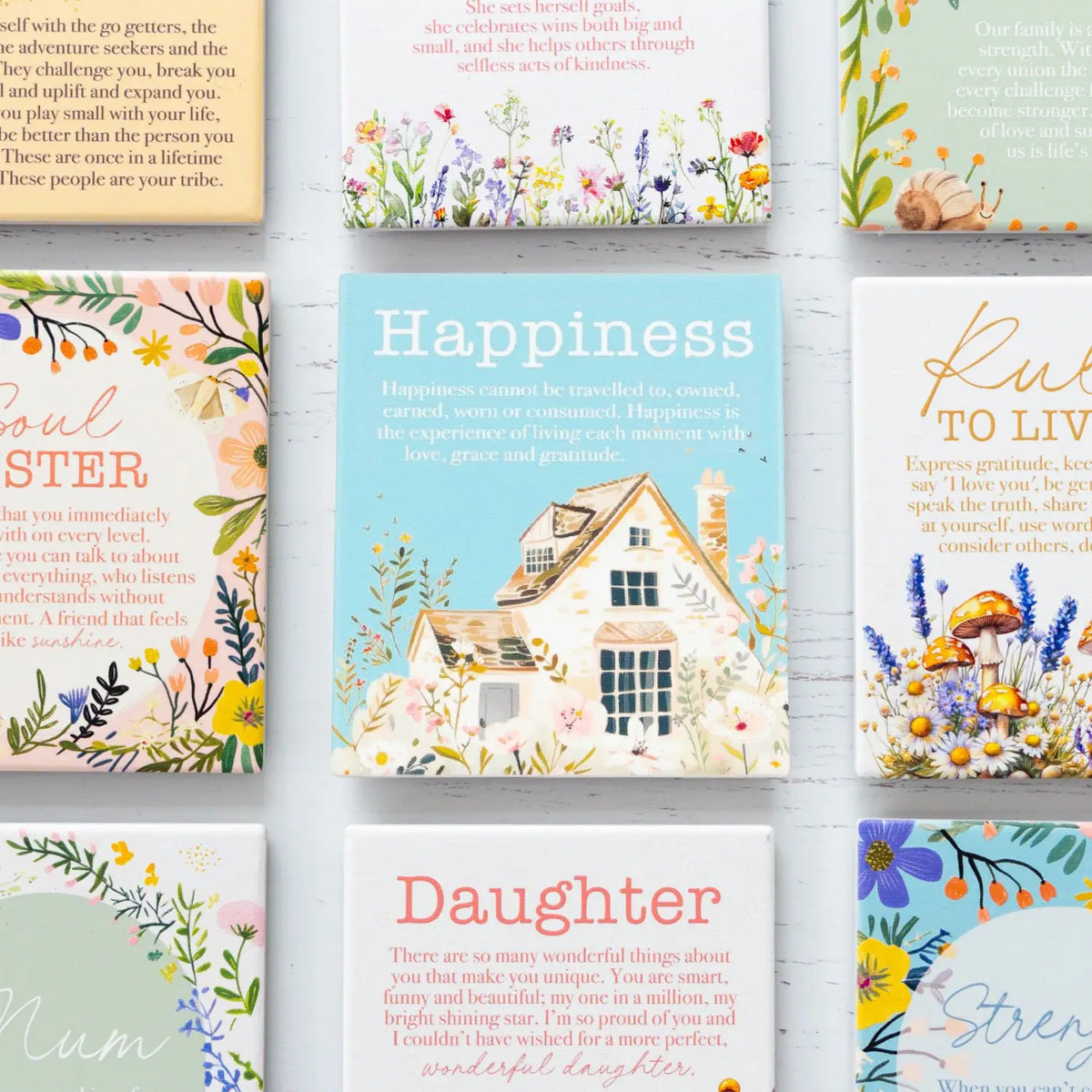 Ceramic Verse Plaque Cottage Grove Happiness
