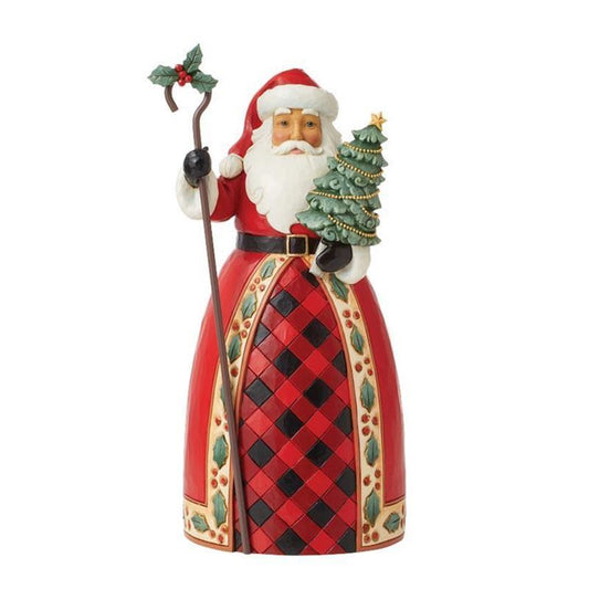Heartwood Creek By Jim Shore Highland Glen Santa With Tree Cane Figurine